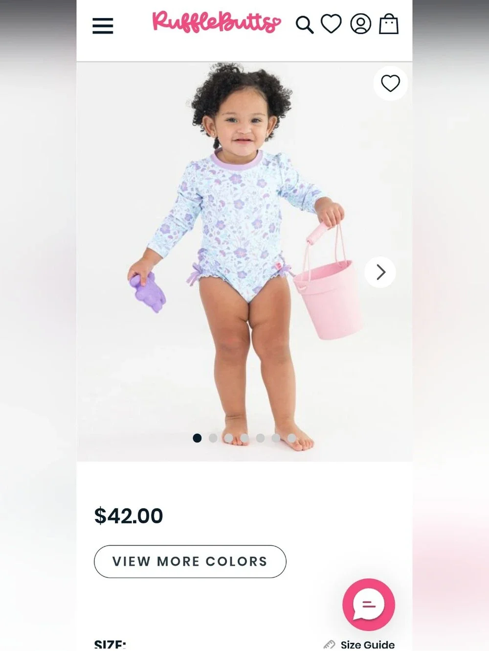 RuffleButts Fairytale Garden Long-Sleeve Rashguard Bodysuit